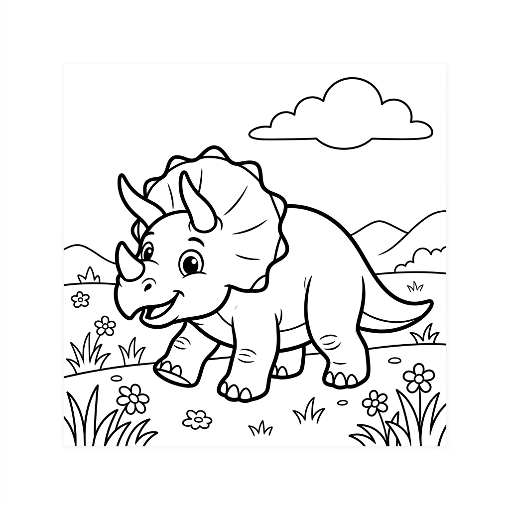 Muestra interior de Dinosaurios Gigantes: una escena de dinosaurio para colorear